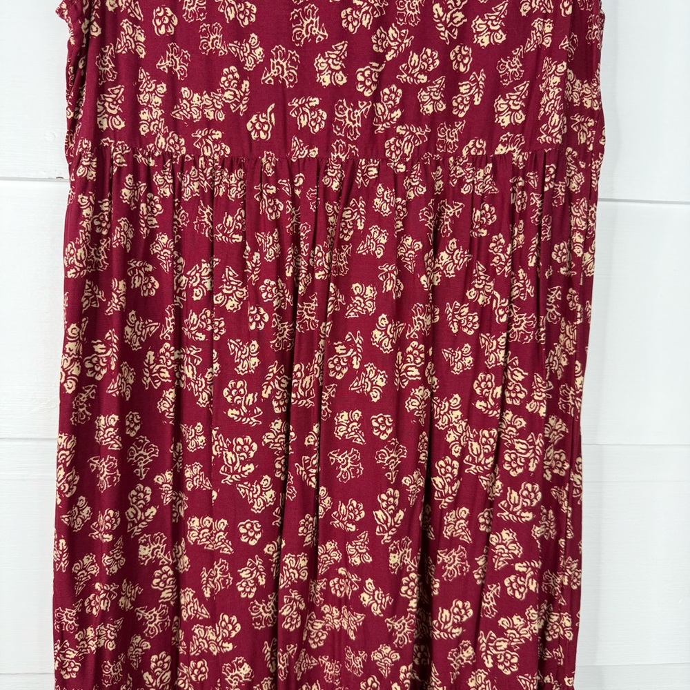 NWT BeachLunchLounge Red Floral Sleeveless Midi Dress Boho EcoVero Size Small - Picture 11 of 12